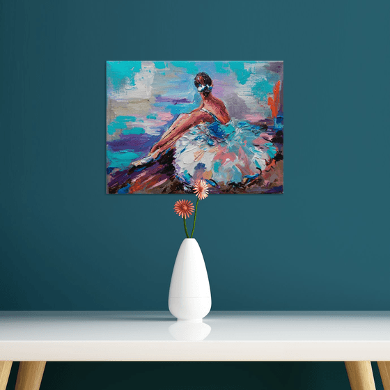 Pause- Ballerina Painting on Canvas
