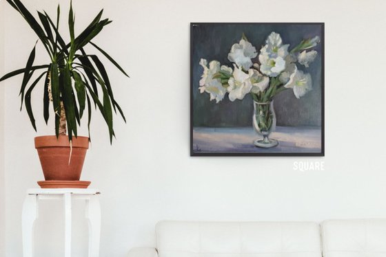 Oil painting "Gladioluses"