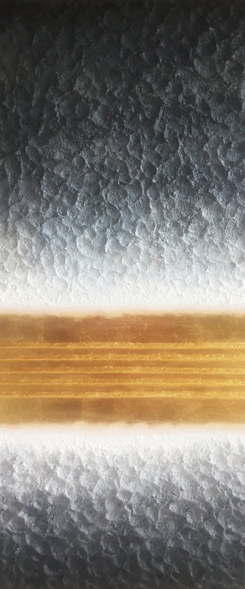 SALE! Stripes in Gold - Relief on Canvas by Waldemar Kaliczak