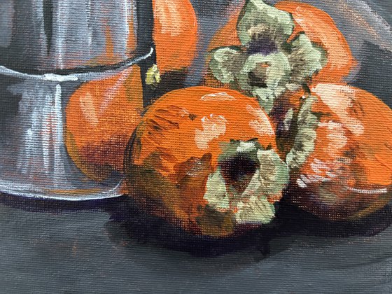 Persimmon and Vintage Coffee Pot