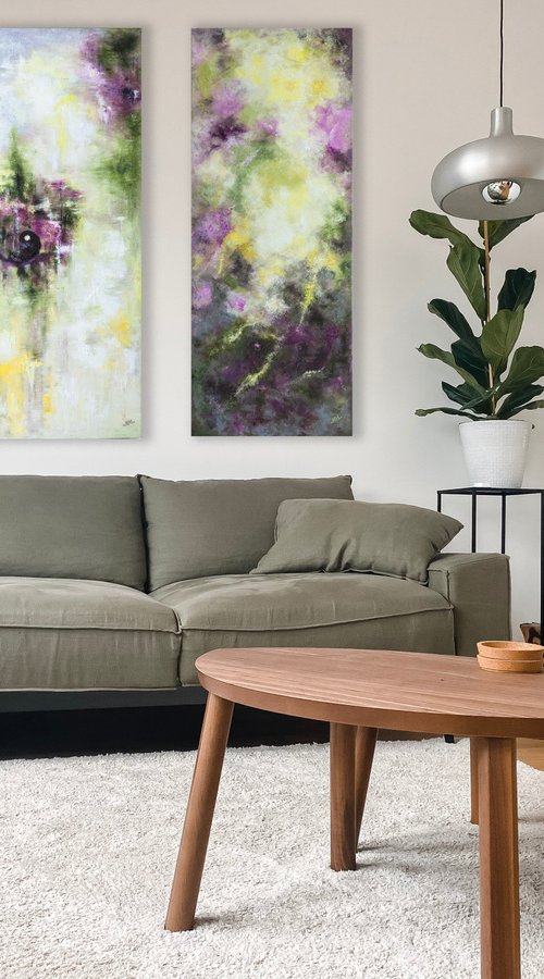 ILLUSIONS XL size Triptych by Mila Moroko
