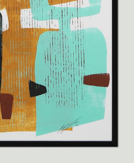 Abstract Family Portrait - Incl Frame - Art on paper - A3 - 31x43CM - Ronald Hunter 20S