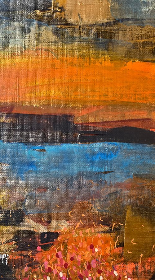 Orange sky-blue sea by Gwendolyn Fleming