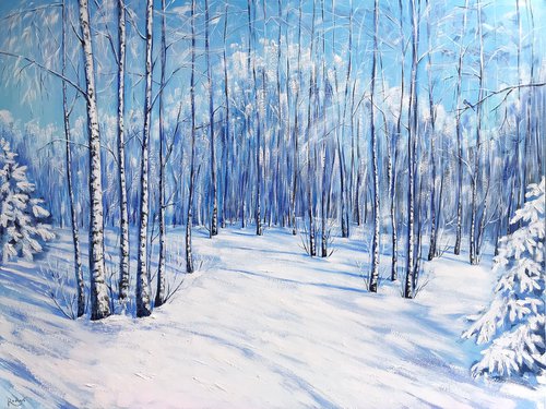 Birch Grove in winter by Irina Redine