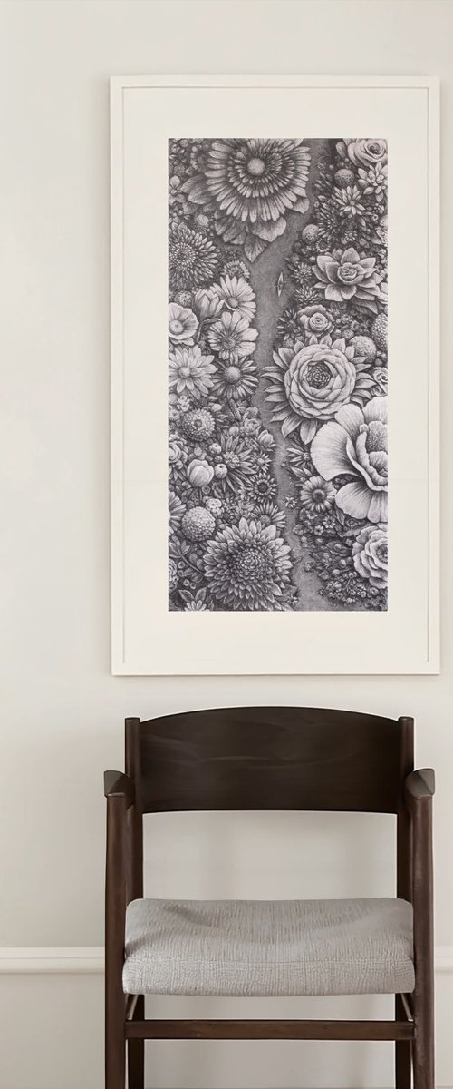 River of LIfe. Graphite Flowers Series by Sergei Skachkov