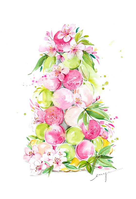 Blossom macaron tower