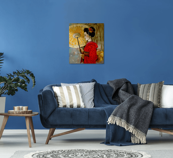 Geisha - portrait  - original painting