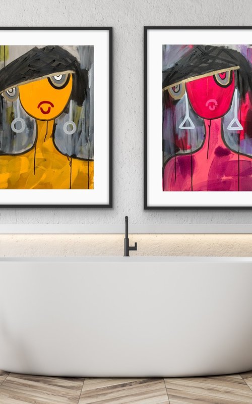 She/Her (Diptych) by Rashna Hackett