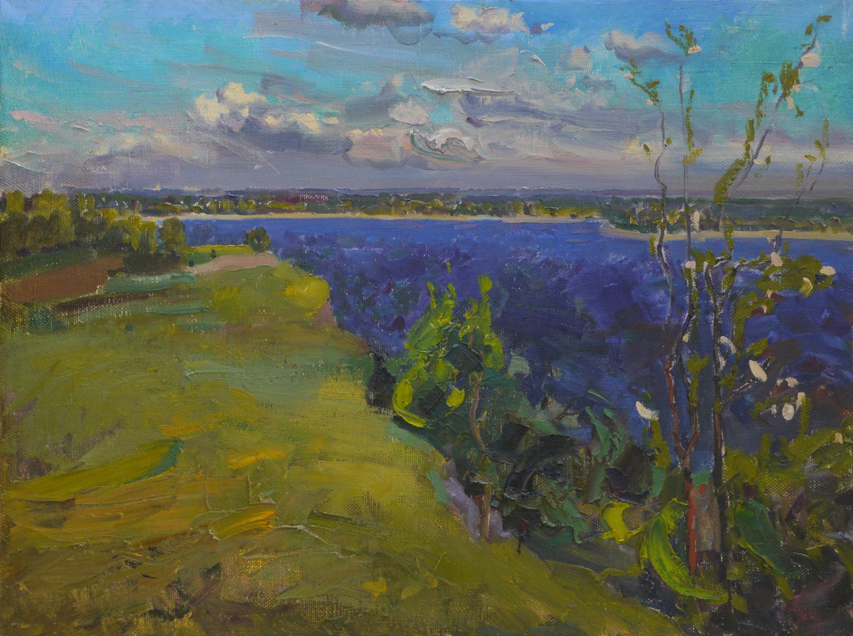 Dnieper River in spring by Victor Onyshchenko