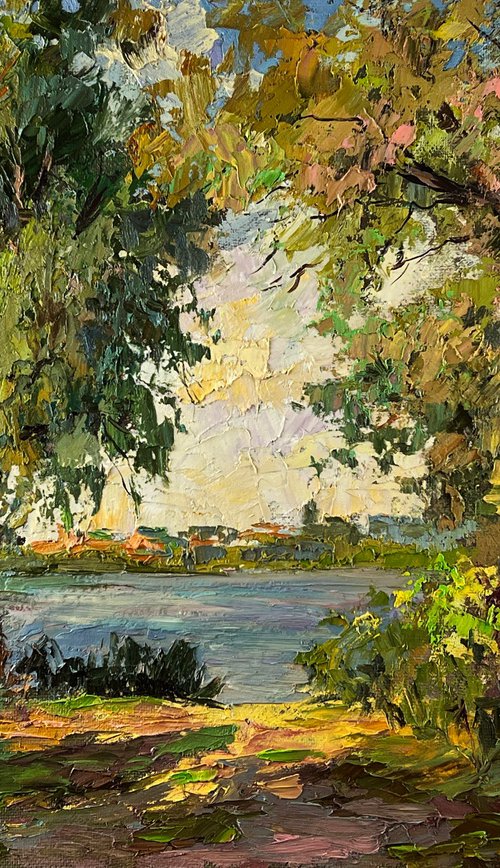 Lake in Front of the Village by Boris Serdyuk