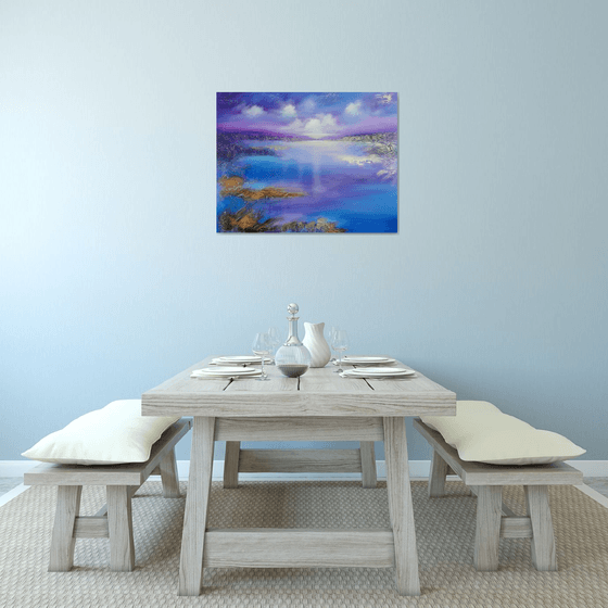 A XL large beautiful modern semi-abstract seascape painting "Miracle moment"