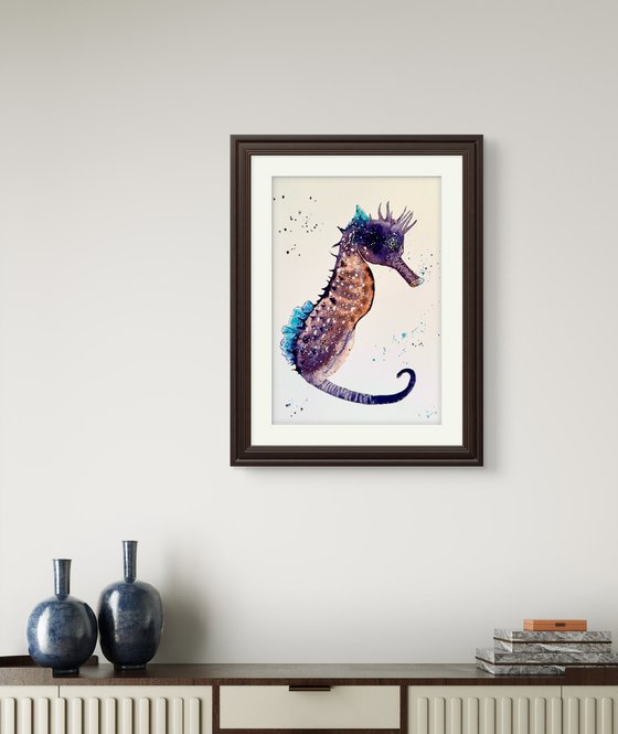 Purple Seahorse underwater