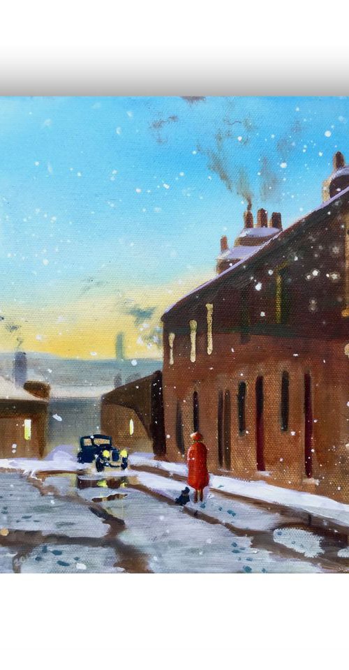 Nostalgic winter street scene by Gordon Bruce