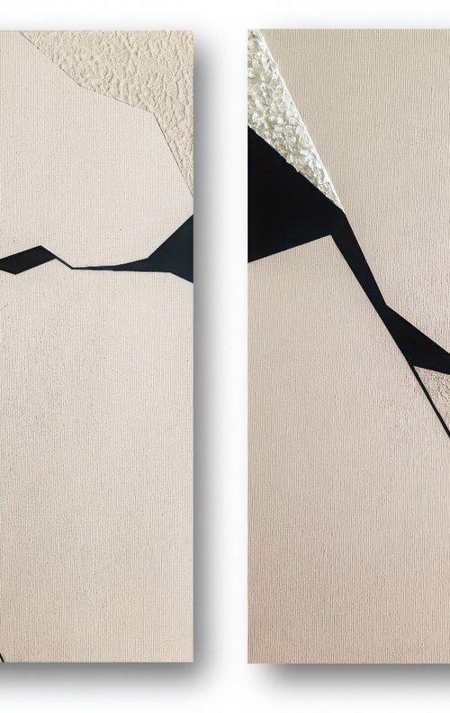 Rift 1 diptych by Veronika Obushikhina