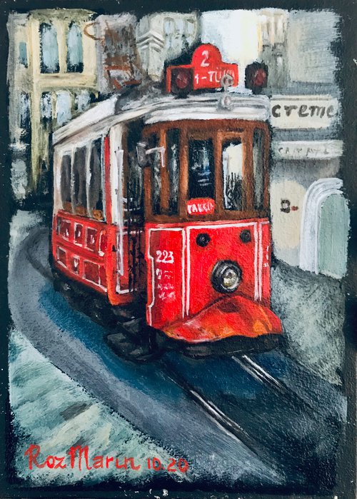 Tram on Istiklal  ISTANBUL collection of miniatures by Marina Deryagina