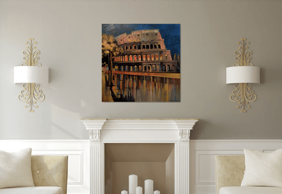 " Colosseum " - 100 x 100cm Original Oil Painting