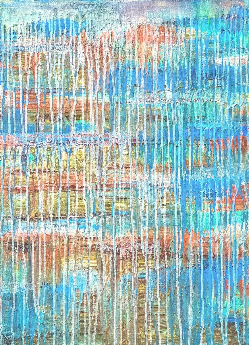 Abstract Landscape Acrylic Painting By Carla Sa Fernandes, 20 X 28, The Emotional Creation #26, Original Artwork