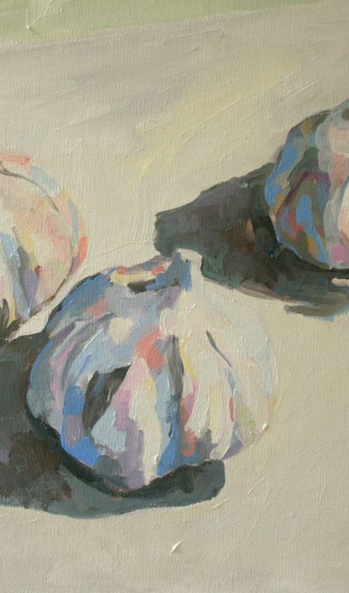 Garlic bulbs by Katharine Rowe