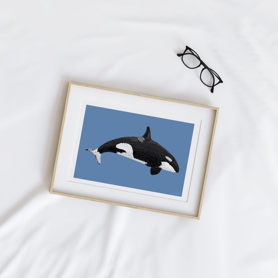 Killer whale - Stippling Illustration