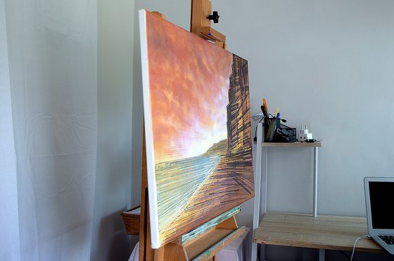 West Bay Cliffs At Sunset