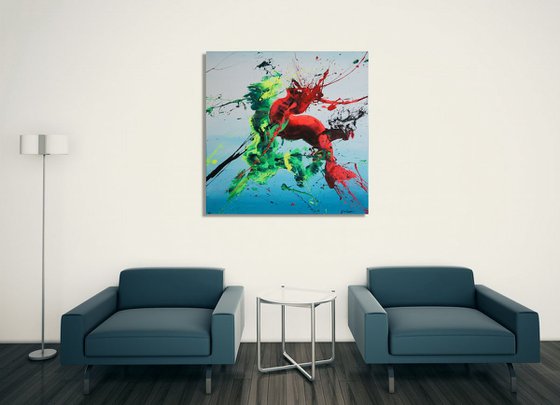 Rushing To Mermaid's Rescue (Spirits Of Skies 064026) - 80 x 80 cm - XL (32 x 32 inches)