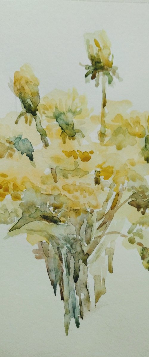 Bouquet of sentiments. Original watercolor painting by Elena Klyan