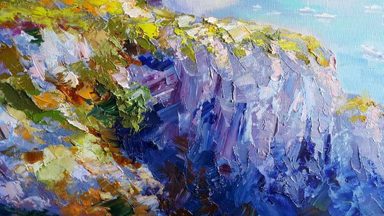 Painting Capri Faraglioni Rocks - italian landscape original oil art