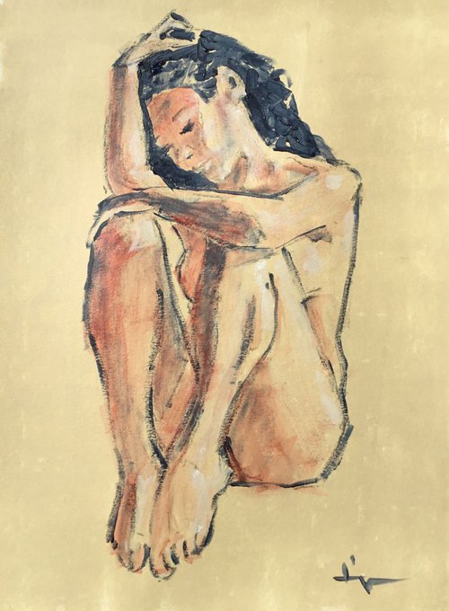 Nude (nu assis) by Dominique Dève