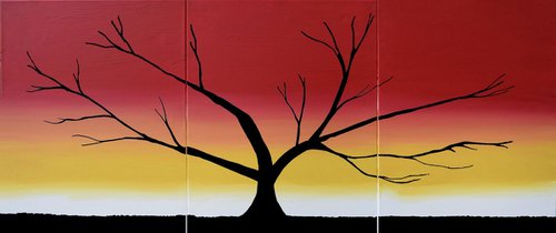 The Rainbow Tree" 3 panel canvas by Stuart Wright
