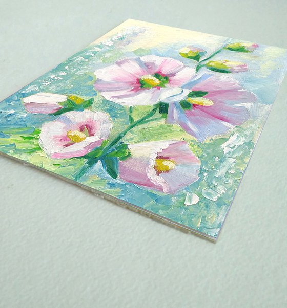 Mallow flowers painting