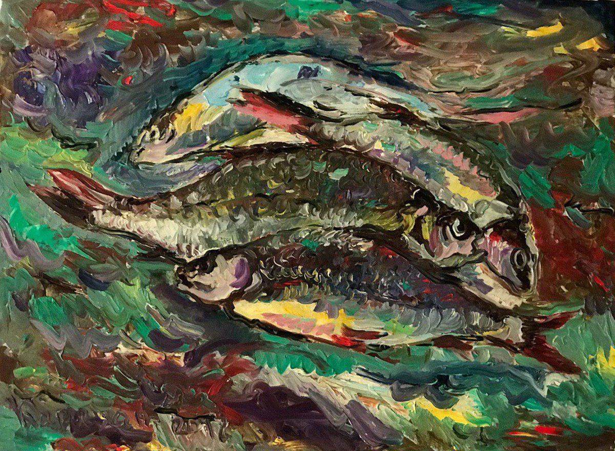 MORNING CATCH. FISH STILL LIFE by Karakhan