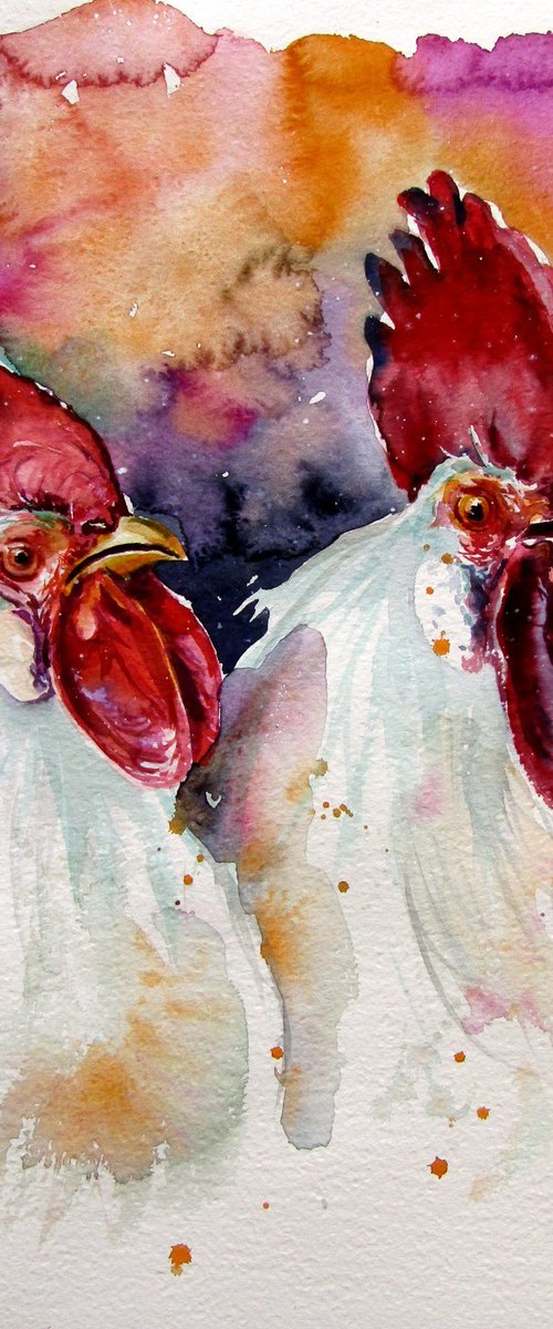 Roosters by Kovács Anna Brigitta