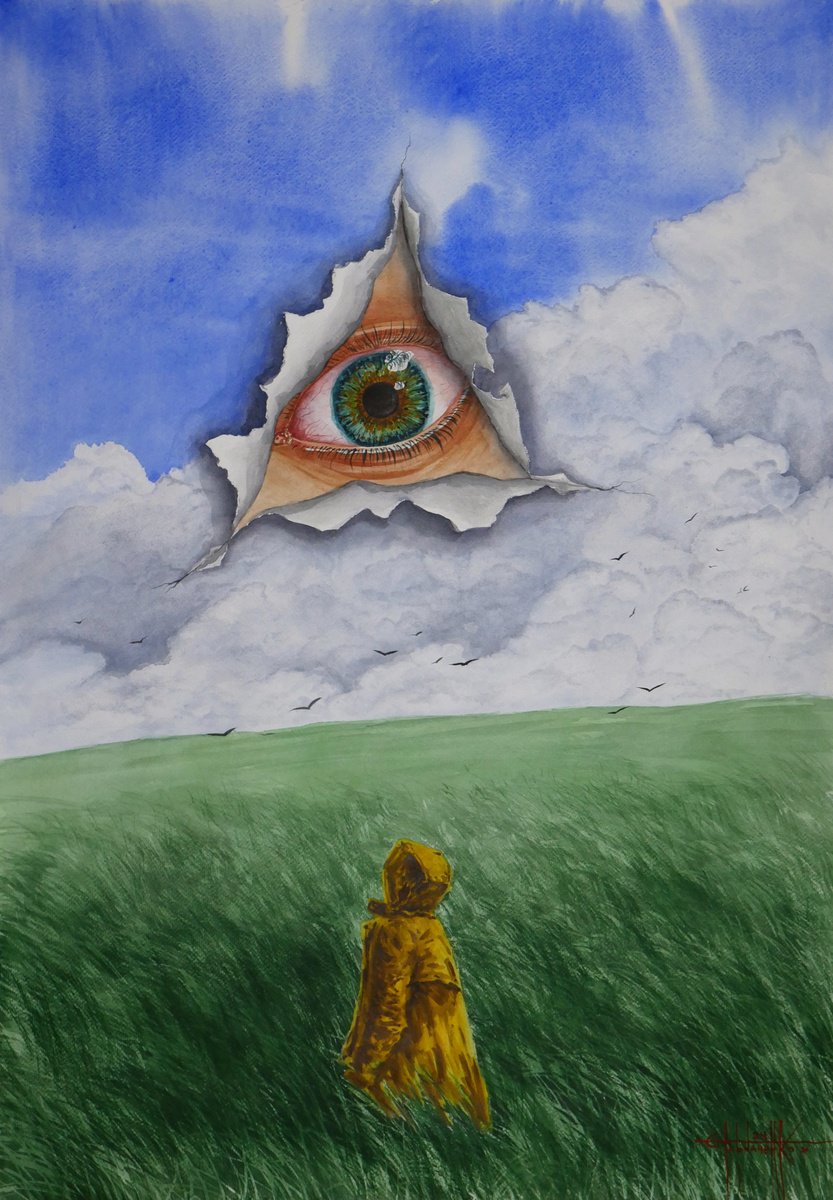 Photorealistic Landscape Watercolour By Eugene Gorbachenko, 20 X 30, A Look From The Outside, Original Artwork