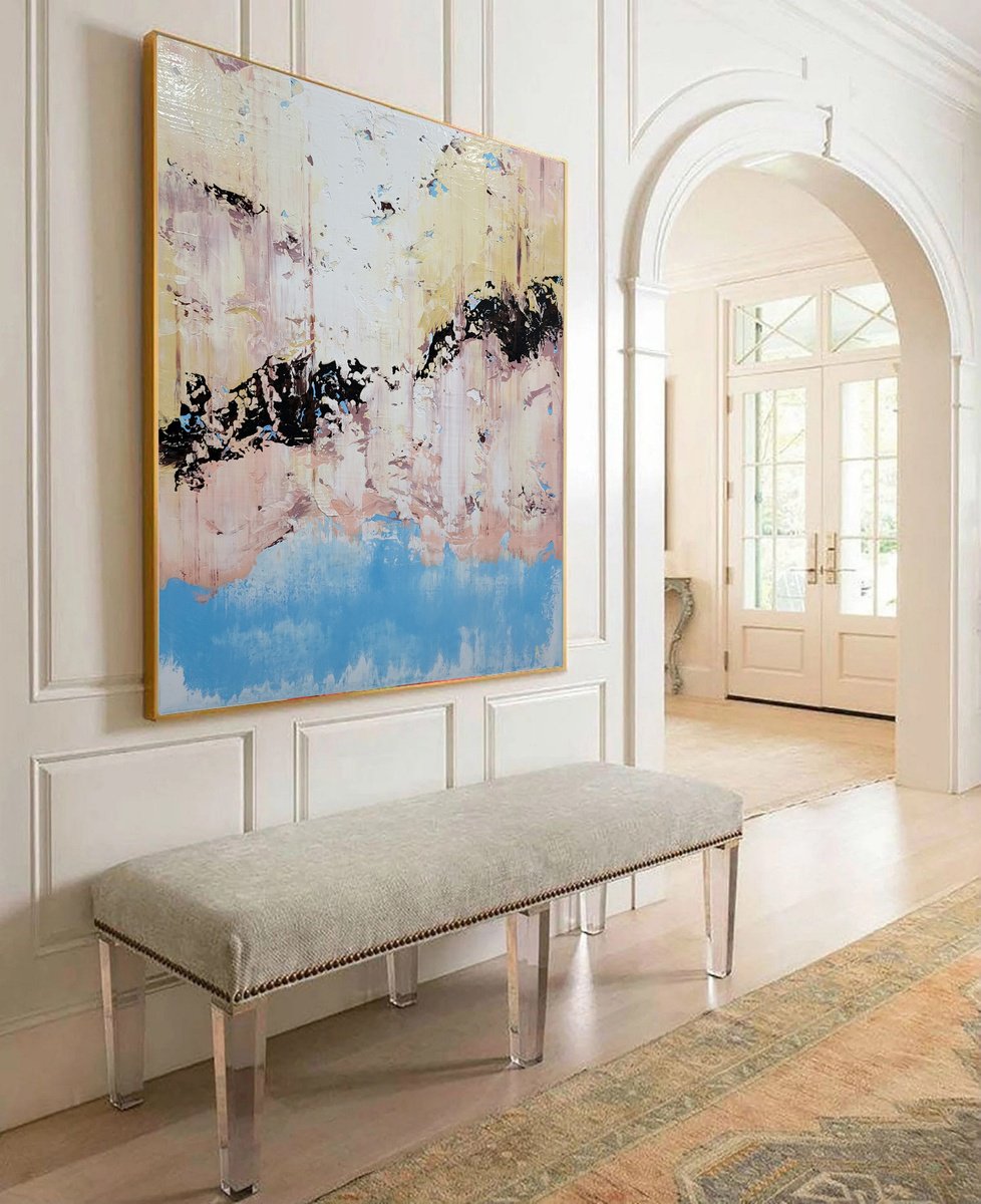 Abstract Acrylic Painting By Alex Senchenko, 39 X 47, Abstract 2559, Original Artwork