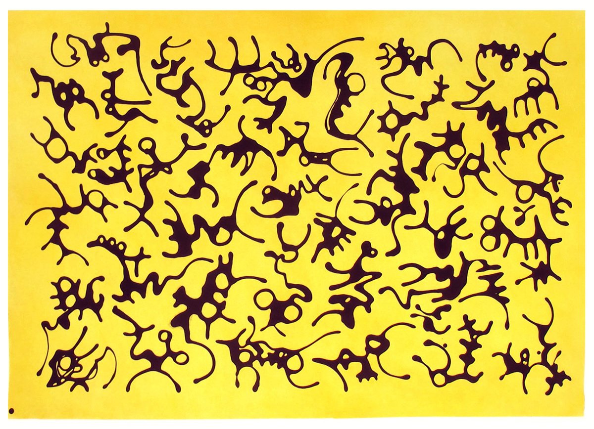 Organic Abstract Painting By John Sharp, 39 X 28, Menagerie 7, Original Artwork