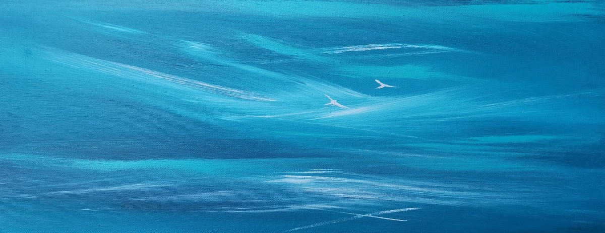 Tranquil Panoramic Blue, energetic seascape by Mel Graham