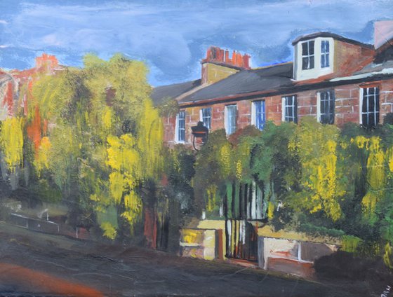 Sun, Bricks and the Smell of Summer Flowers,  Ann Street, Edinburgh
