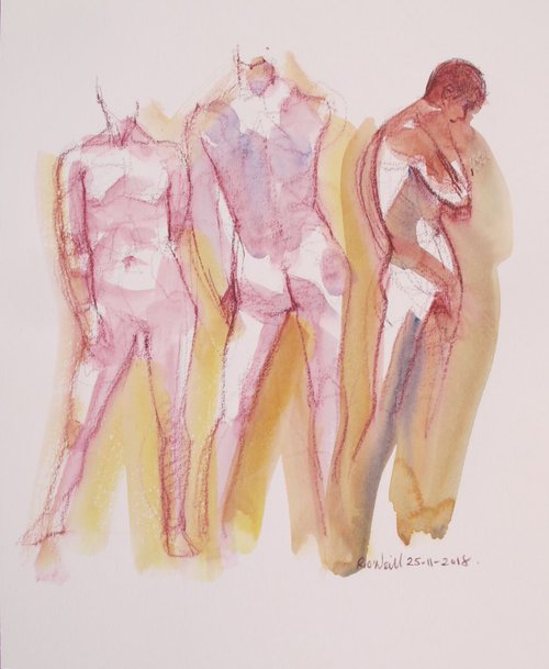 Standing male nude 3 poses by Rory O’Neill