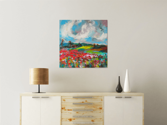 Landscape with poppies