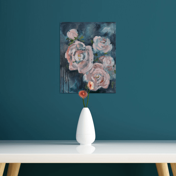 "Peonies in the Rain" - Flowers - Abstract