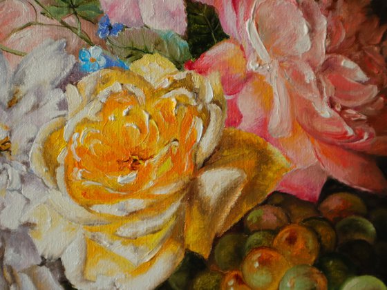 Roses Painting Oil Canvas