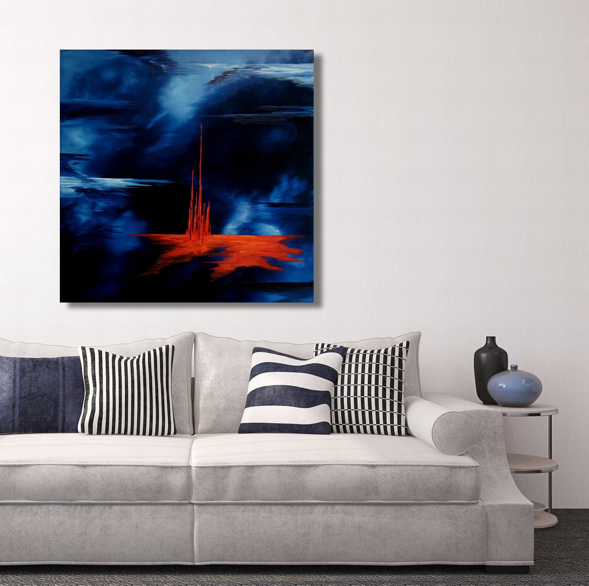 Built In The Sky (80x80cm) oil (32 x 32 inches) by Ansgar Dressler