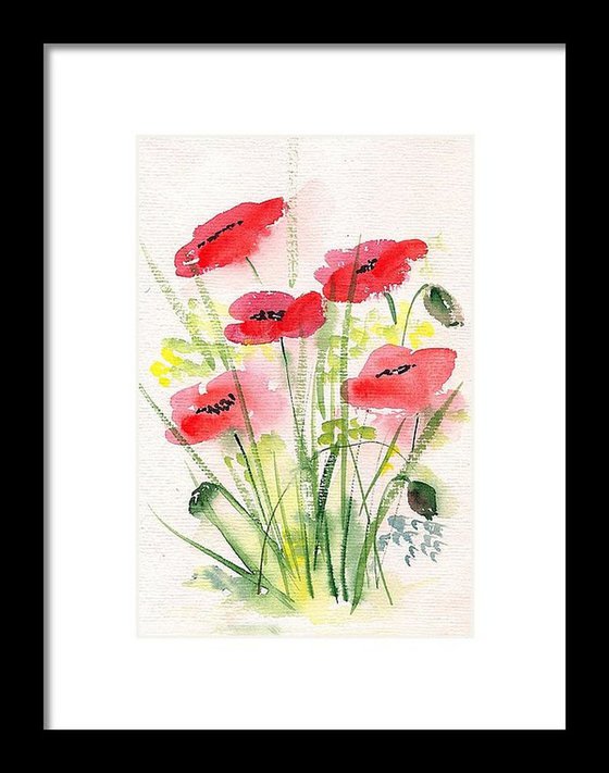 Five Red Poppies