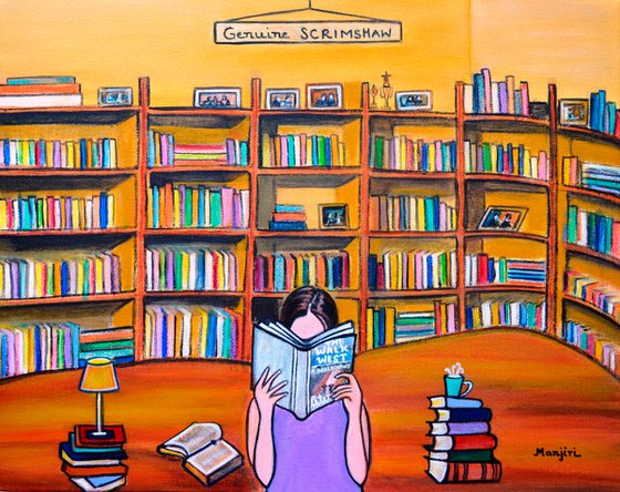 Commissioned art for a book lover and Artfinder user