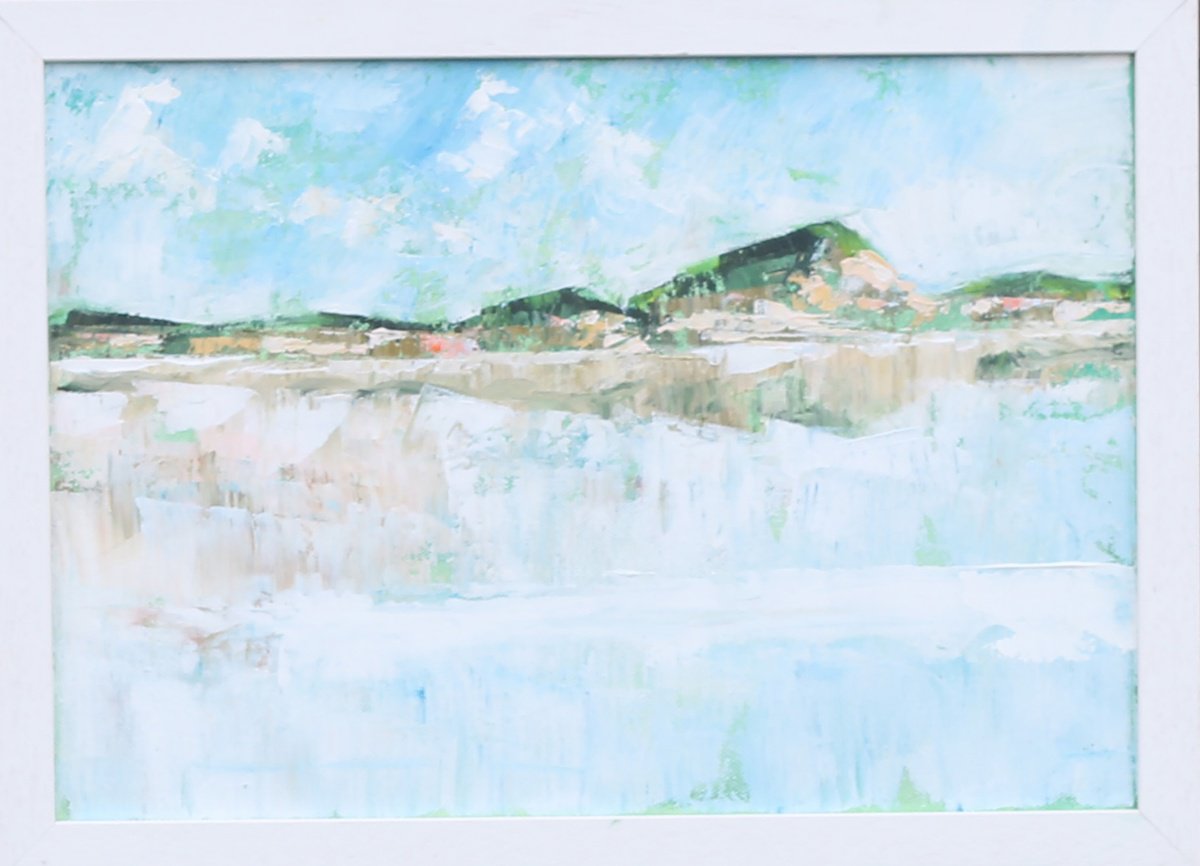 Impressionistic Landscape Oil Painting By Bill Mcarthur, 18 X 14, Dunes At Cata Sands, Original Artwork