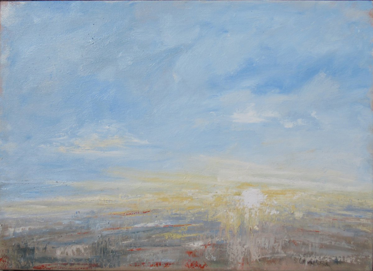 Expressive Landscape Oil Painting By Sherry Edmondson, 28 X 20", Scintillating Summer, Original Artwork