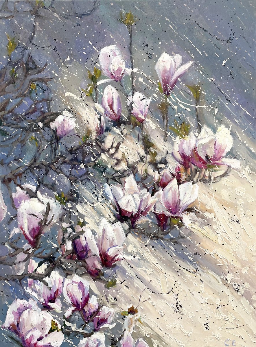 Magnolia Branch By Evgeny Chernyakovsky, 27 X 35, Artwork For Sale On Artfinder