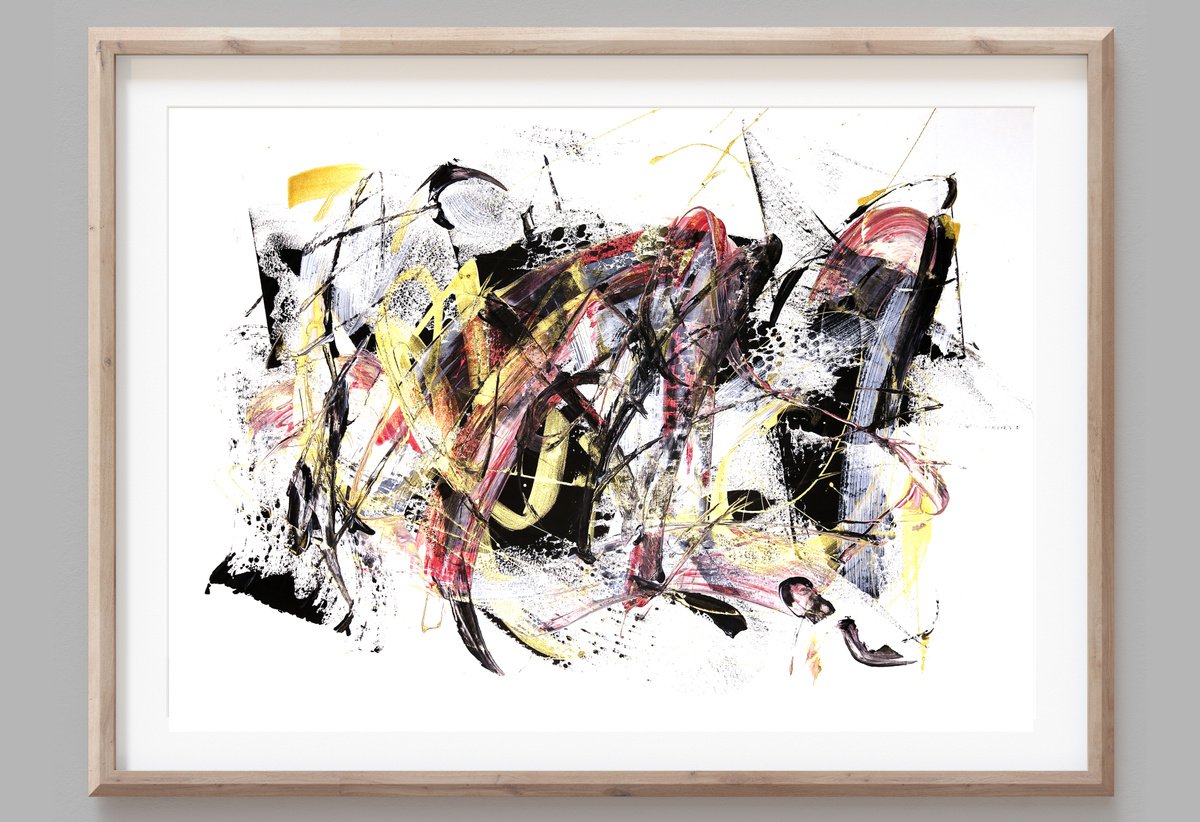 Abstract Painting By Evgenia Makarova, 23 X 17, Abstract Composition N 34, Original Artwork