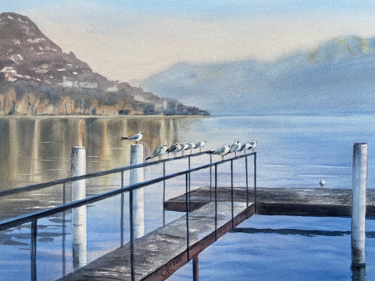 Morning on Lake Como by Alla Semenova