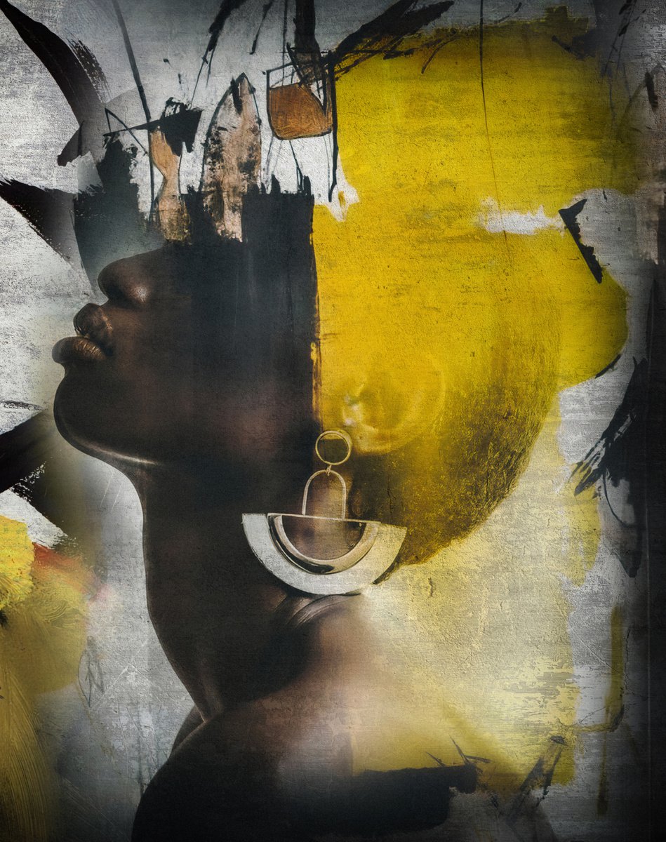 Art Color Face Vol. 1 - Yellow night. Art portrait on canvas by Elmira Namazova